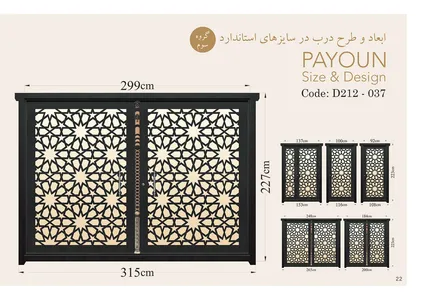 کاتالوگ مدل 037 درب فلزی پایون