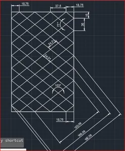نقشه ابتدایی  طرح لوزی خوابیده جهت تولید