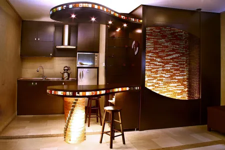 کاشی شیشه ای دست ساز بین کابینتی آشپزخانه