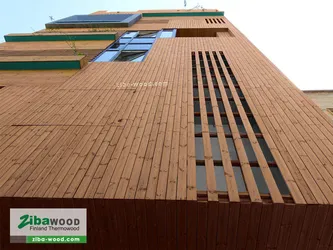 عکس نمای چوب ترموود ساختمان نیاوران 15909