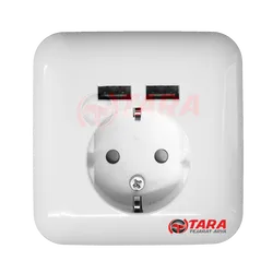 عکس پریز سنتی با سوکت USB شارژ Reflex SI 9544