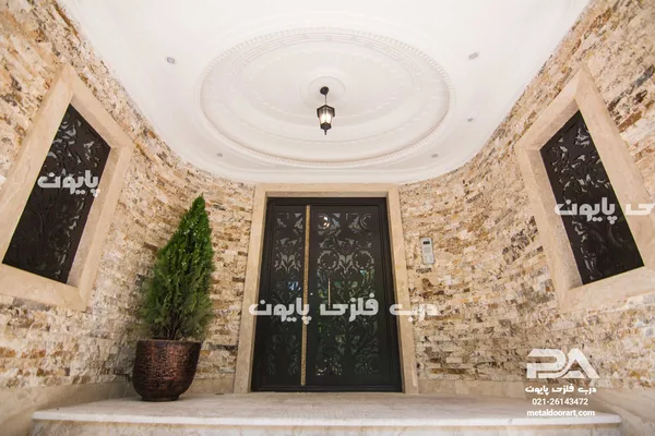 عکس ورودی آهنی ساختمان و حفاظ دیواری مدل 002 پایون 18367