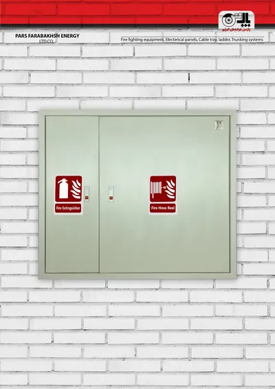 عکس جعبه آتشنشانی دو قلو افقی با رنگ پودری الکترواستایکی کوره ای 4487